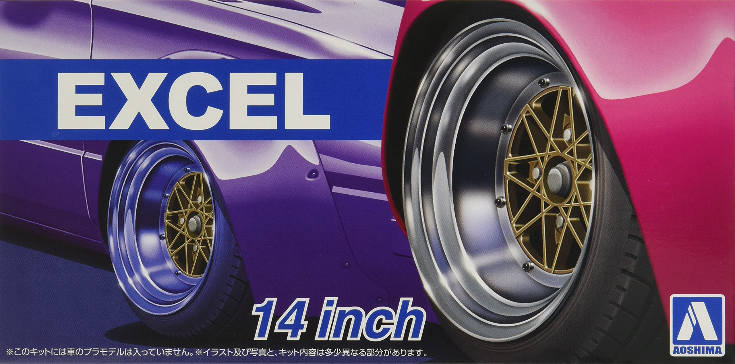 Aoshima 54710 Tuned Parts 80 1/24 Excel 14inch Tire & Wheel Set
